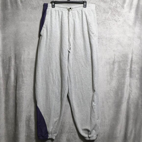Vintage Jordan Sweatpants Joggers Mens 3XL Gray Purple Basketball Warmup Jumpman - Picture 1 of 16